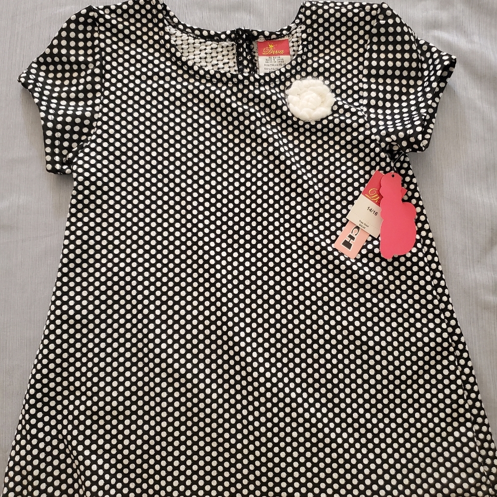 Black & white polka dot dress